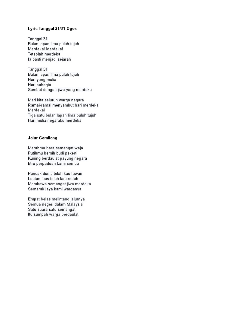 Faizal Tahir Negaraku Lyrics