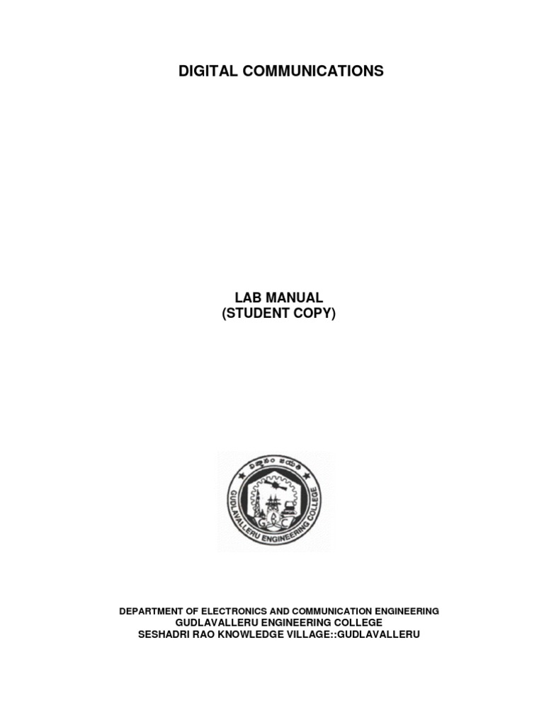 Digital Communications Lab Manual | PDF | Modulation | Digital Signal