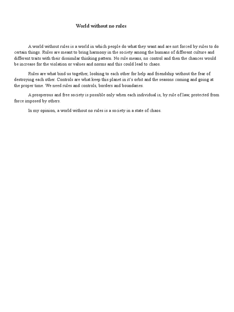 World Without No Rules-Viviana | PDF