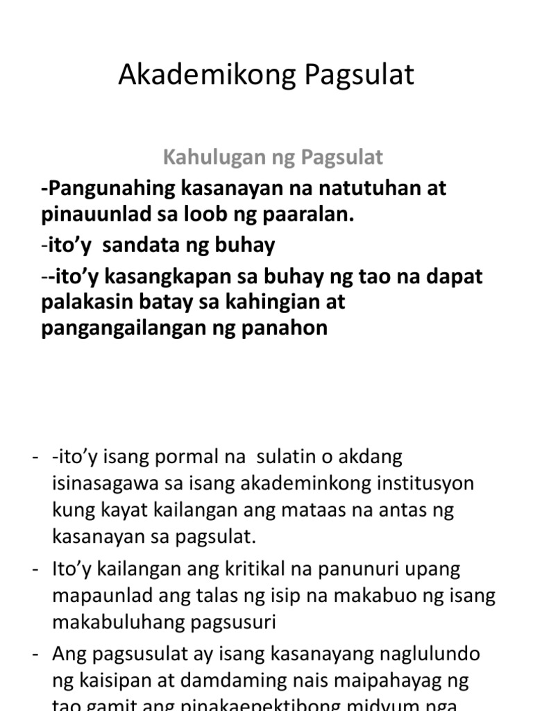 Katangian Ng Isang Akademikong Pagsulat - sulatin talumpati