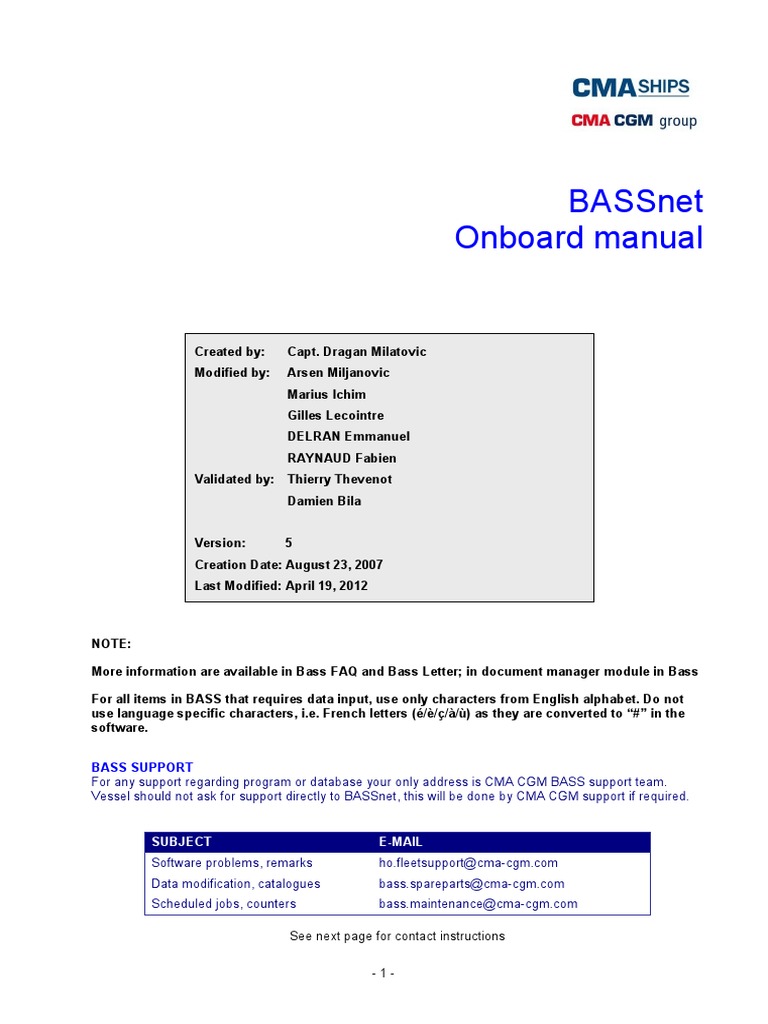 Bassnet 2 7 Onboard Manual V5 Replication Computing Databases