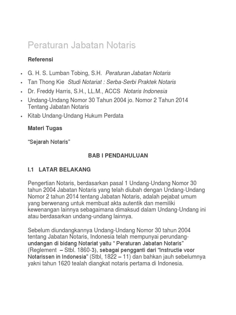 Peraturan Jabatan Notaris: Referensi