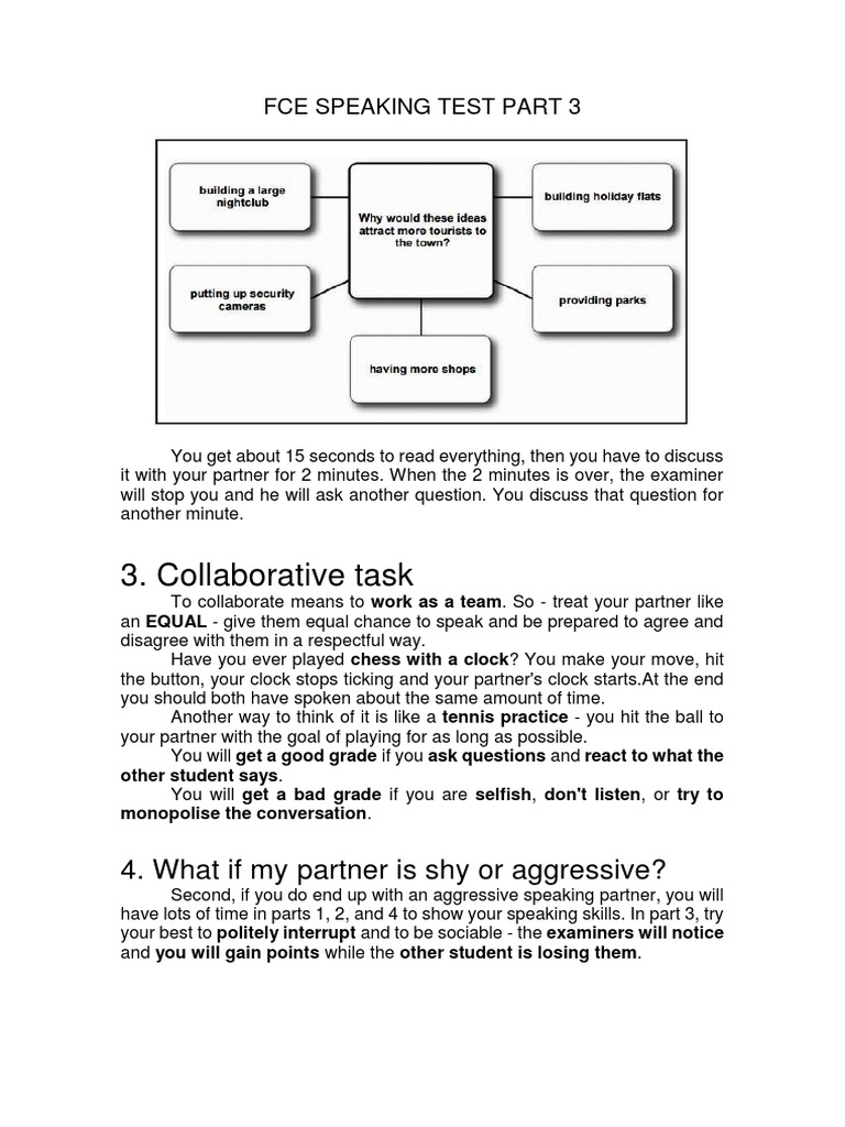 FCE Speaking Part 3 Guide | PDF | Question | Behavior Modification