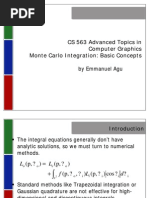 CS 563 Advanced Topics in Computer Graphics Monte Carlo Integration: Basic Concepts