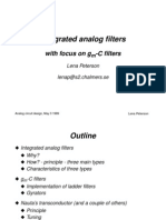 Integrated Analog Filters: With Focus On G - C Filters