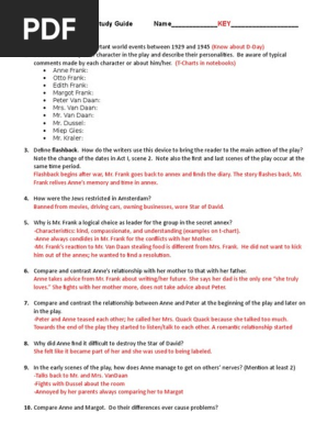 Anne Frank Study Guide Answers Anne Frank
