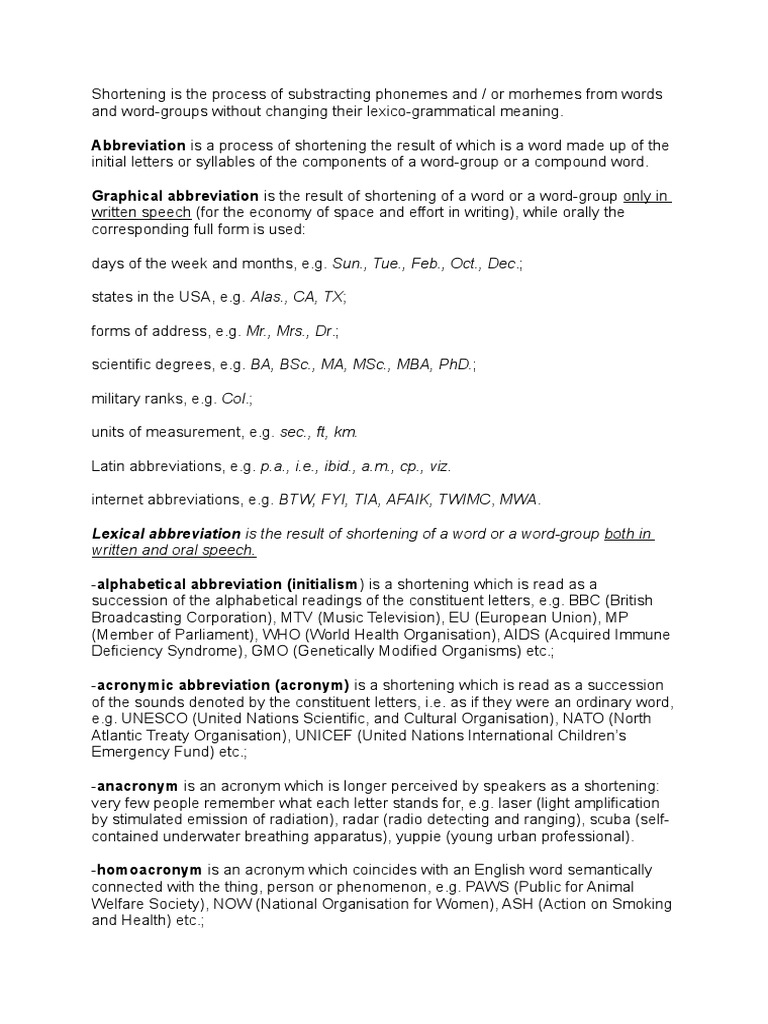 Shortening PDF Acronym Semiotics