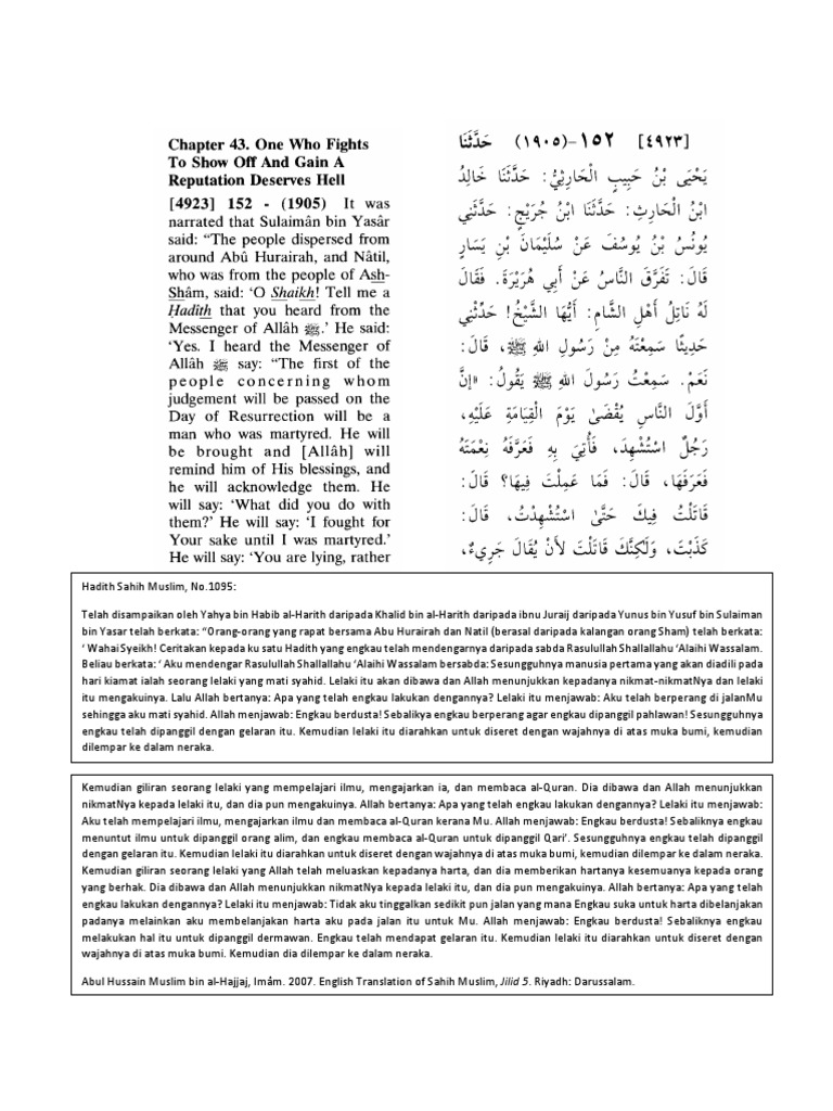 Hadith Sahih Muslim (No.1095) | PDF