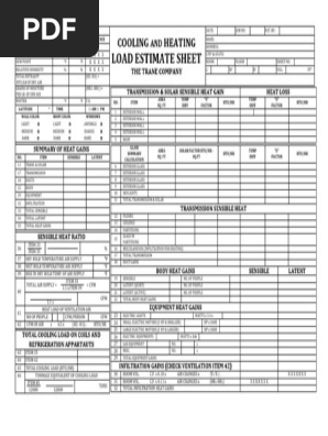Cooling and Heating Load Estimate Sheet.docx