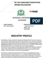 Project Report On Consumer Perception Towards Big Bazaar: Integral University Lucknow