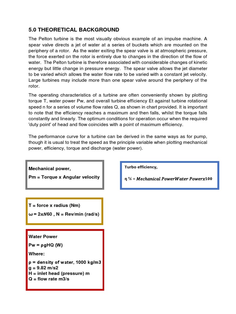 Pelton Turbine Efficiency Analysis | PDF | Turbine | Continuum Mechanics