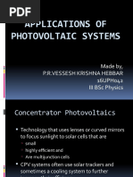 Applications of Photovoltaic Systems