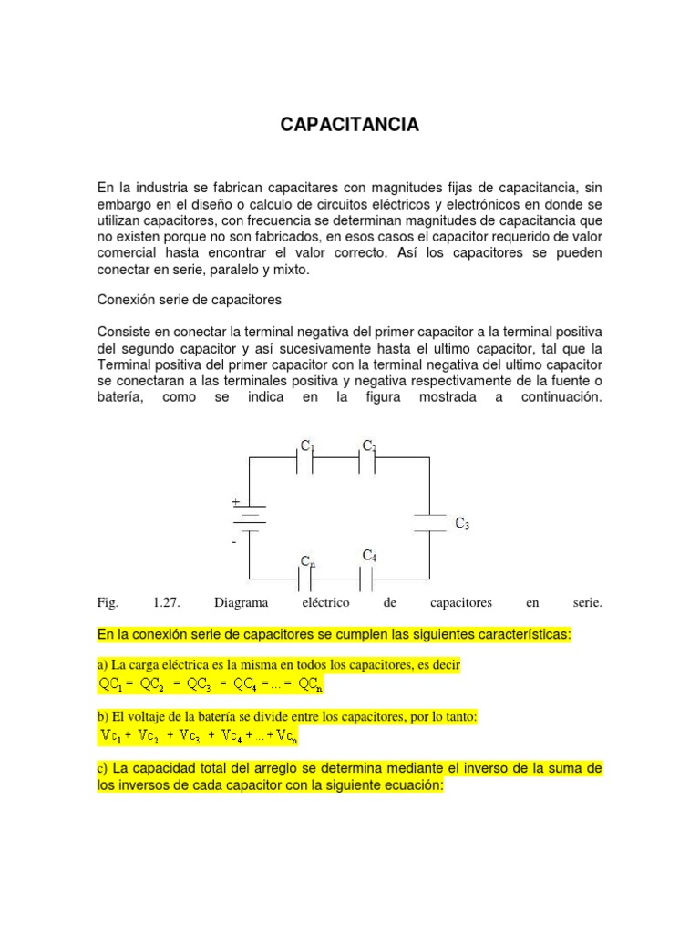 Ley De Ohms, Capacitancia, Condensadores Y Diodos. – TBFDRI