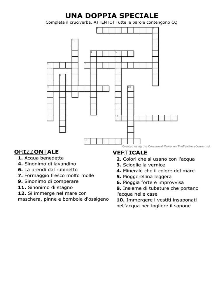 Cruciverba di parole con CQ