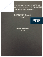 Capa Da Tese "Poetics of Song: Songwriting Habitus in The Creative Process of Brazilian Music"