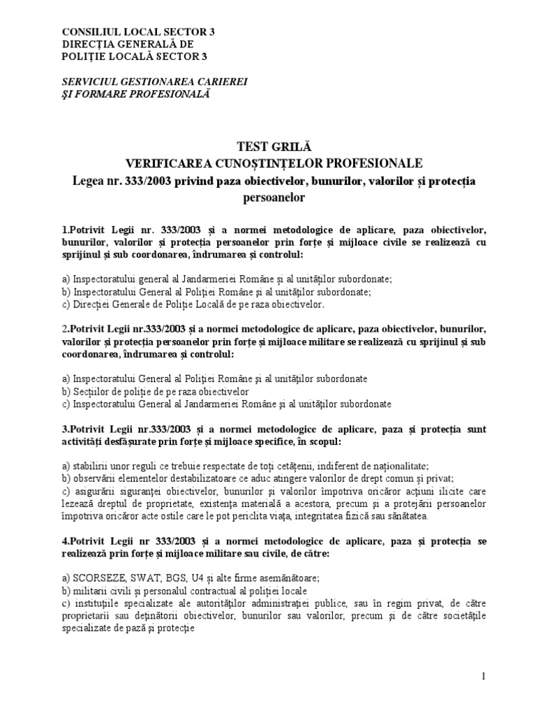 Grila Legea 333 2003