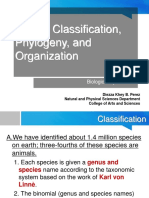 Animal Classification, Phylogeny, and Organization: Biological Systematics