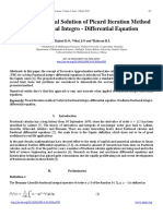 On The Numerical Solution of Picard Iteration Method For Fractional Integro - Differential Equation