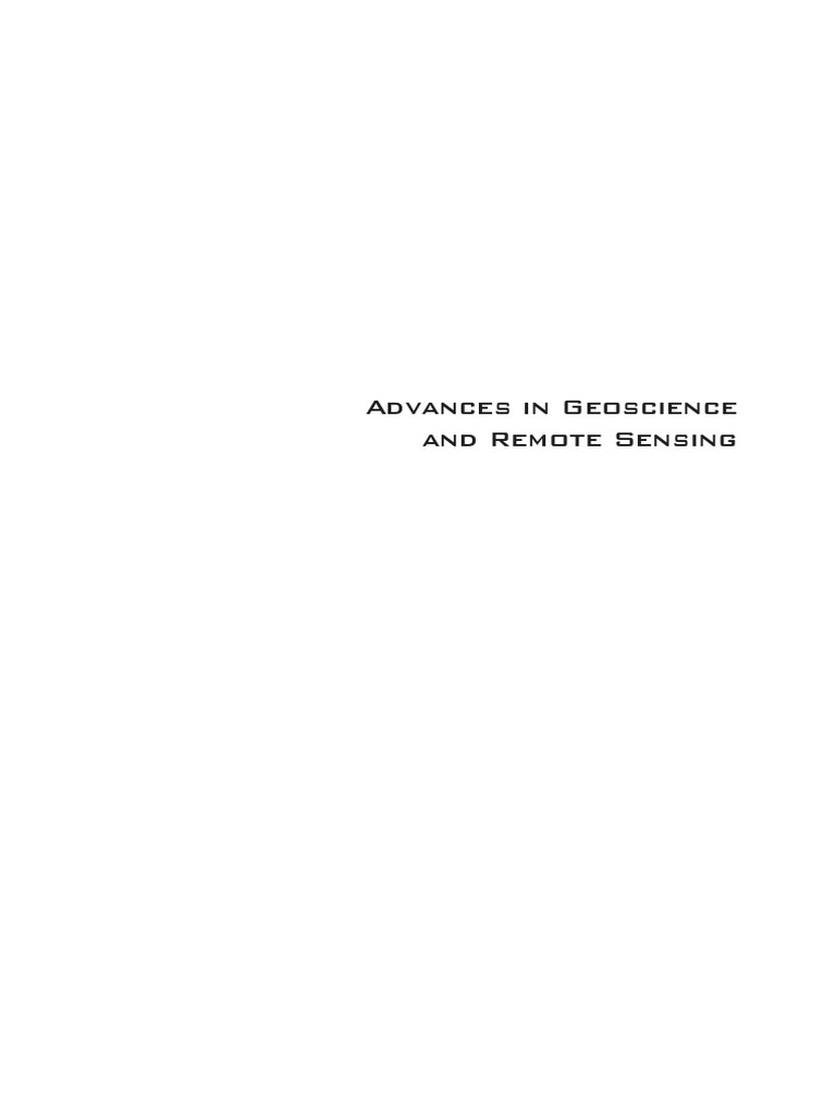 Advances in Geoscience and Remote Sensing PDF | PDF | Ordinary Least ...