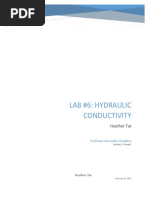 Lab #6: Hydraulic Conductivity: Heather Tat