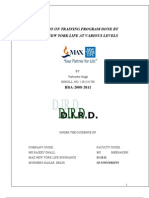 D.I.R.D.: A Study On Training Program Done by Max New York Life at Various Levels