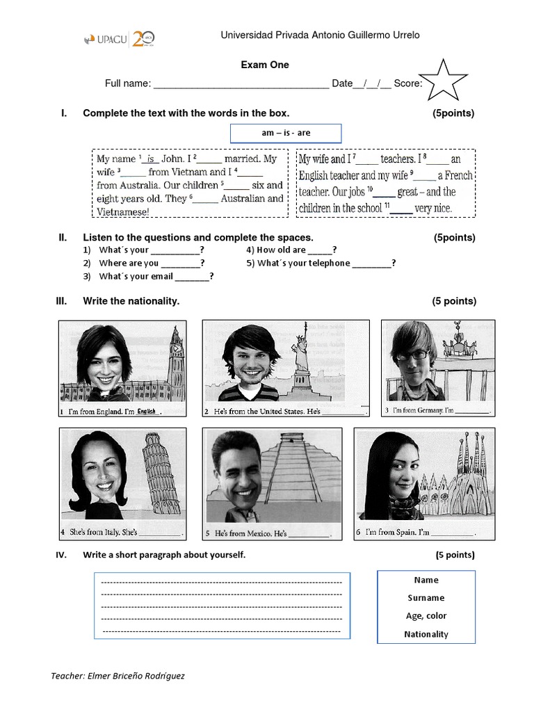 Exam 1 | PDF | Language Arts & Discipline