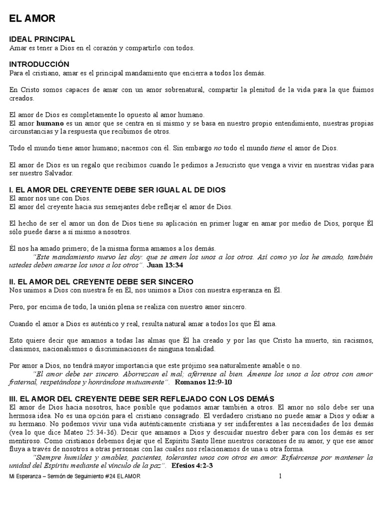 Predicación sobre el Amor de Dios | PDF | Cristo (título) | Amor