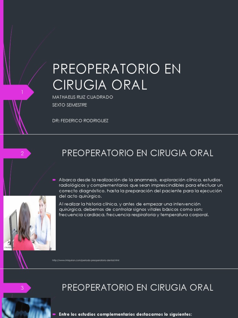 Estudios Preoperatorios en Cirugía Oral | PDF | Cirugía | Cirugía Oral ...