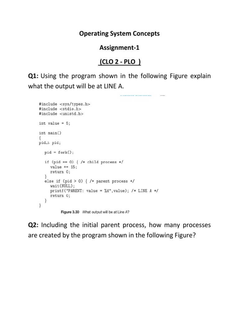 OS Concepts Assignment: Process Output Analysis | PDF