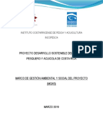01-Marco de Gestion Ambiental Social Proy Desarrollo Sostenible Sector Pesquero Acuicola CR PDF