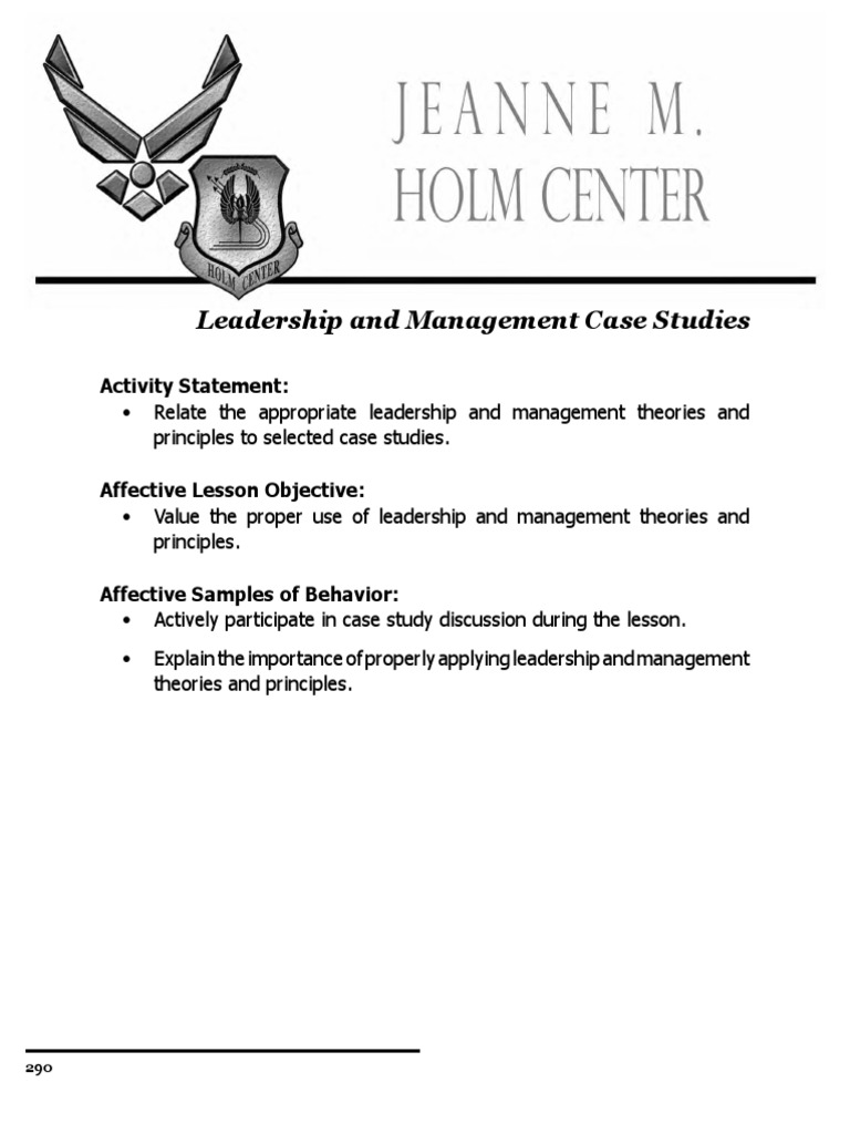 Leadership Case Studies in Air Force | PDF | Scientific Method | United ...