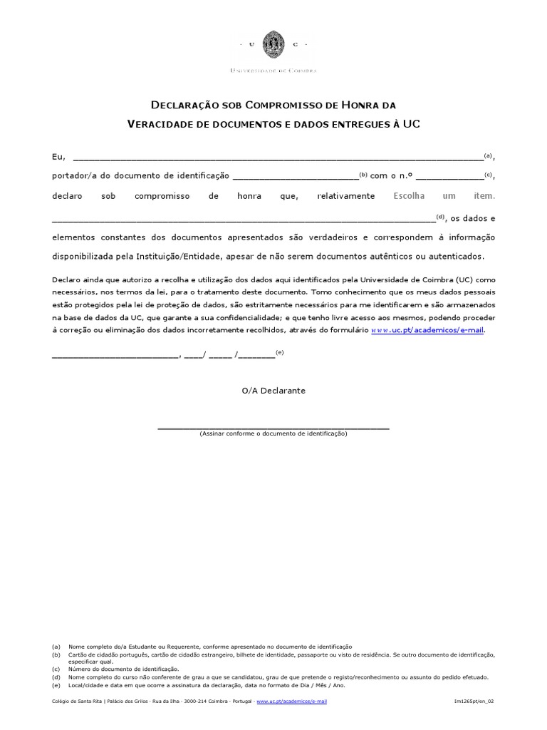 Minuta de declaracao de honra dges