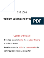 CSE 1001 Problem Solving and Programming