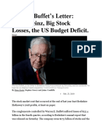 Warren Buffet's Letter: Kraft/Heinz, Big Stock Losses, The US Budget Deficit