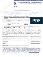 International Medical Laboratory Scientist: Training Documentation Form (Routes 1 & 3)