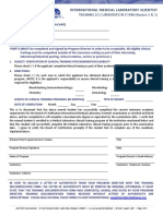 International medical lab training form