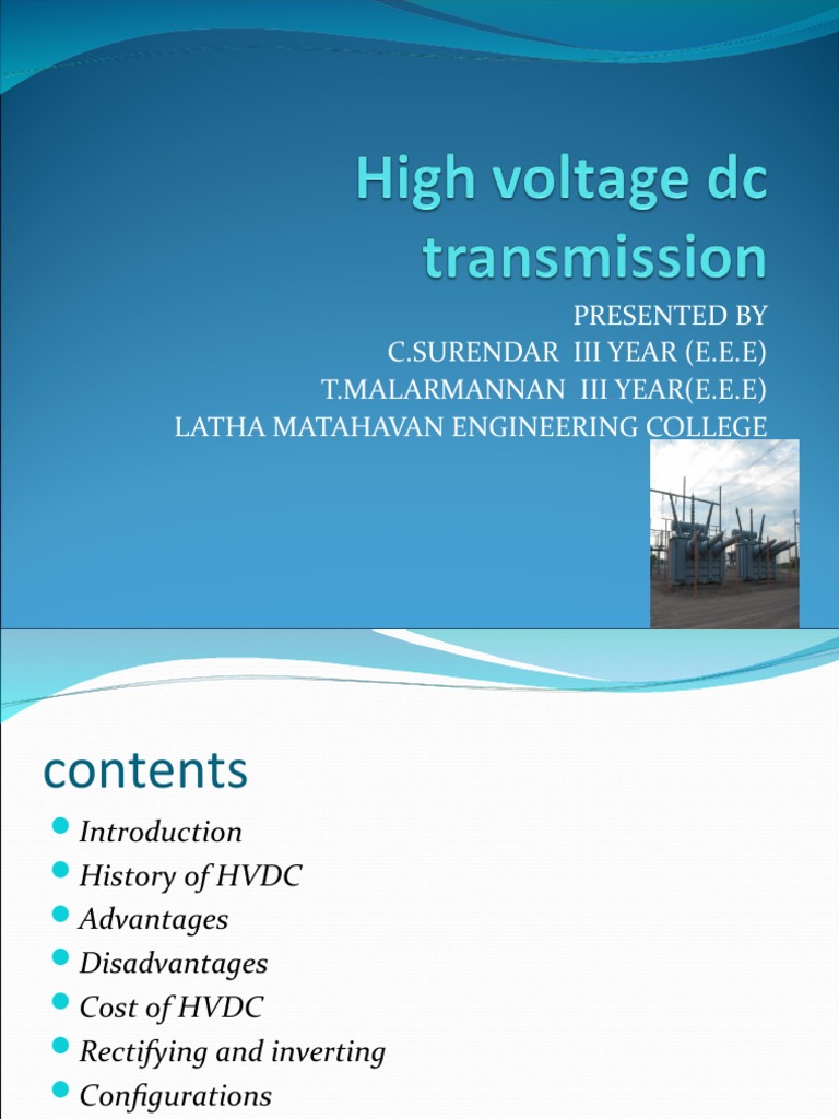 High Voltage DC Transmission PDF High Voltage Direct Current Force