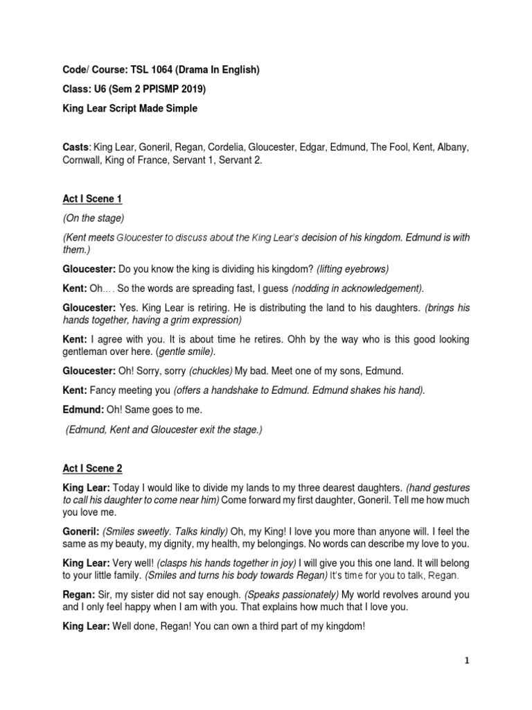 King lear full script fixed pdf king lear