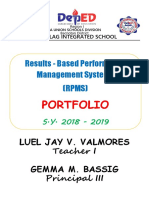 RPMS Portfolio of Bitalag Integrated School Teacher