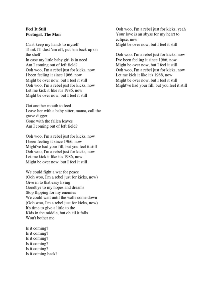Feel It Still Lyrics | PDF