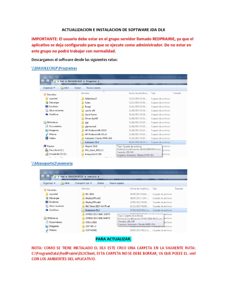 Instalación y Actualización JDA DLX | PDF | Ventana (informática ...