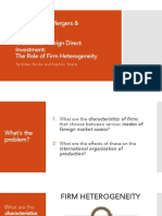 Cross-Border M&A vs. Greenfield FDI - The Role of Firm Heterogeneity PDF