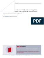 The Development of Student Worksheets Based On Metacognitive Approach To Improve Students' Mathematical Representation Ability