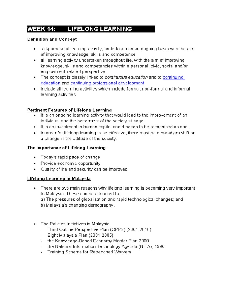 Lifelong Learning: Importance and Impact | PDF