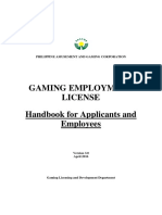 Gaming Employment License Handbook For Applicants and Employees PDF