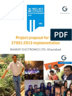 Project Proposal For ISO 27001:2013 Implementation: Bharat Electronics LTD: Ghaziabad
