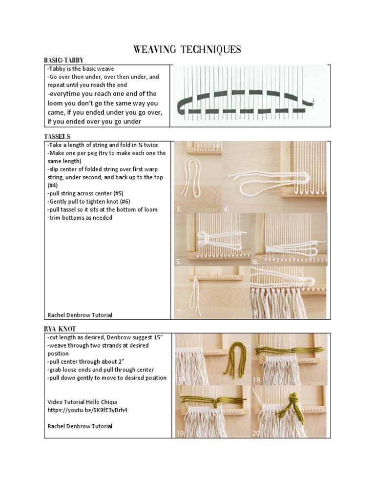 Weaavingtechniqueshandout | PDF | Language Arts & Discipline