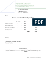 Research Payment Form - Final Defense
