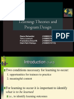 Learning: Theories and Program Design