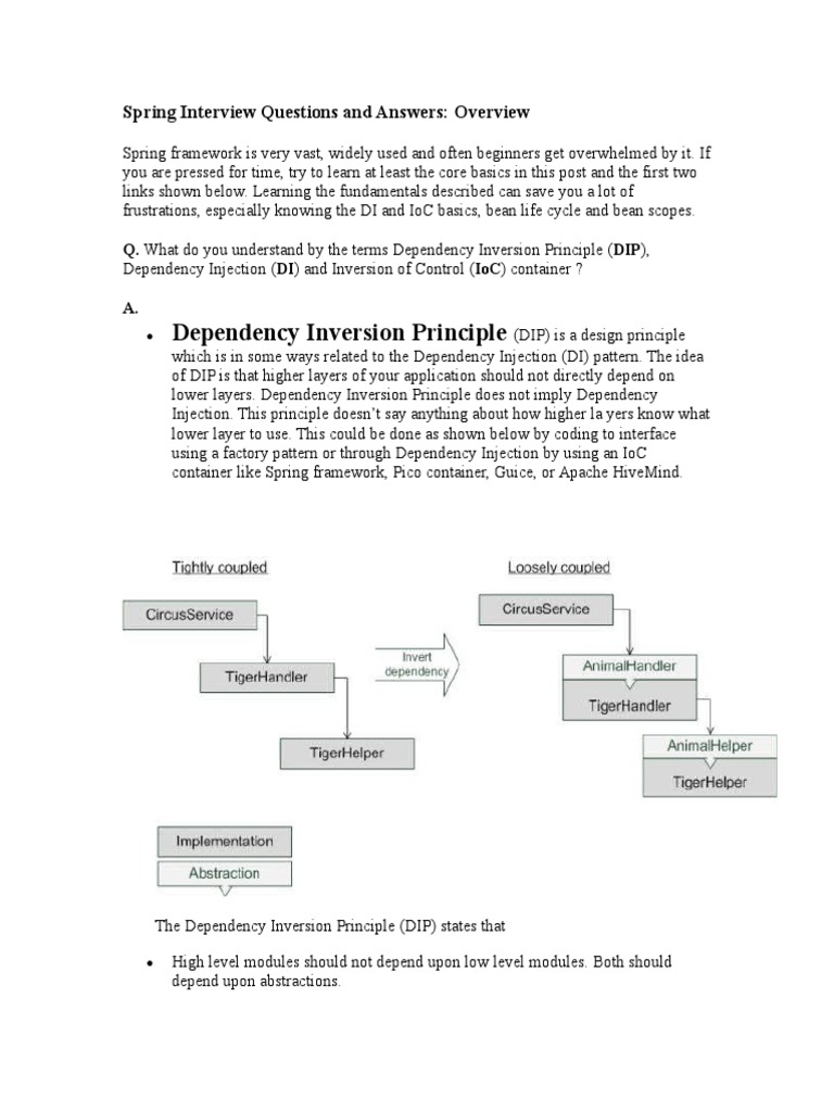 Spring DI and IoC Principles Explained | PDF | Spring Framework ...